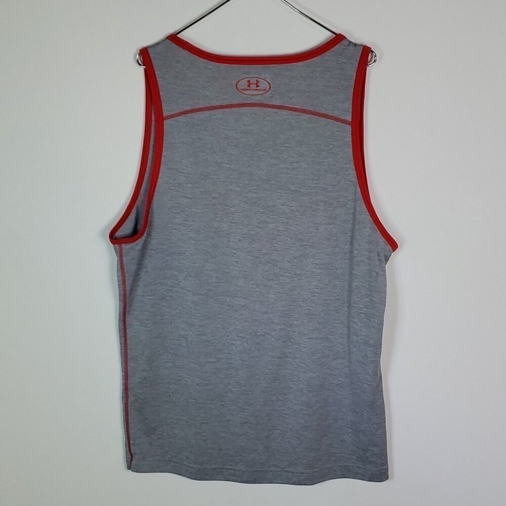 UNDER Armour large loose fit grey and red athletic jersey - Picture 4 of 5